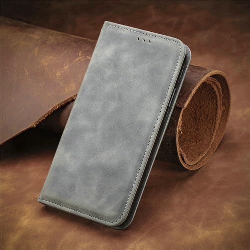 Magnetische Flip-Leder-Handyhülle für Samsung Galaxy A14 A34 A54 A13 A23 A33 A53 A73 A52 A72 A51 A71 A50 Wallet Card Cover, grau, für Samsung A42 (5G) von PEIXEN