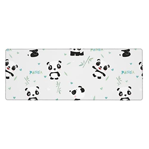 Panda-Bambus-Mauspad, erweitertes Gaming-Mauspad, wasserdicht, leicht zu reinigen, Schreibtischmatte, rutschfeste Gummiunterseite, Mausunterlage für Zuhause, Büro, Dekoration, 30 x 80 cm von PEIXEN