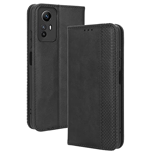 PEIYE Folio Hülle für Xiaomi Redmi Note 12S 4G, Flip Protection Handyhülle, Brieftasche Lederhülle Mit Karten Steckfächern & Horizontale Standfunktion -Schwarz von PEIYE