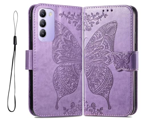 PEIYE Geprägte Hülle für Vivo V40 SE, Klappbar Lederhülle Flip Cover Case, Schutzhülle Handyhülle mit Kartenfach und Geldfach, TPU-Innenteil, Magnetverschluss, Standfunktion,Helles Lila PEIYE Geprägte Hülle für Vivo V40 SE, Klappbar Lederhülle Flip Cover Case, Schutzhülle Handyhülle mit Kartenfach und Geldfach, TPU-Innenteil, Magnetverschluss, Standfunktion,Helles Lila von PEIYE