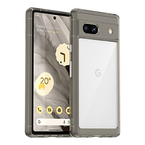 PEIYE Hülle für Google Pixel 7a, Handyhülle Transparent Rückseite mit Stoßfeste Weich TPU Silikon Bumper Schutzhülle -Schwarz von PEIYE