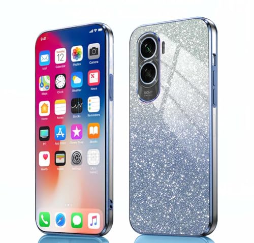 PEIYE Hülle für Honor 90 Lite - Stoßfeste Silikon Handyhülle, Glitzernde Schutzhülle mit Elektroplattierten Rändern und Integrierter Glitzerkarte mit Glitzer, Cover Case, Verlauf Blau PEIYE Hülle für Honor 90 Lite - Stoßfeste Silikon Handyhülle, Glitzernde Schutzhülle mit Elektroplattierten Rändern und Integrierter Glitzerkarte mit Glitzer, Cover Case, Verlauf Blau von PEIYE