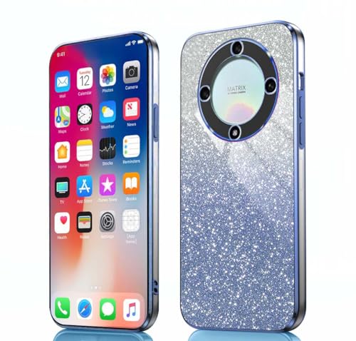 PEIYE Hülle für Honor Magic 5 Lite/Honor X9a - Stoßfeste Silikon Handyhülle, Glitzernde Schutzhülle mit Elektroplattierten Rändern und Integrierter Glitzerkarte mit Glitzer, Cover Case, Verlauf Blau PEIYE Hülle für Honor Magic 5 Lite/Honor X9a - Stoßfeste Silikon Handyhülle, Glitzernde Schutzhülle mit Elektroplattierten Rändern und Integrierter Glitzerkarte mit Glitzer, Cover Case, Verlauf Blau von PEIYE