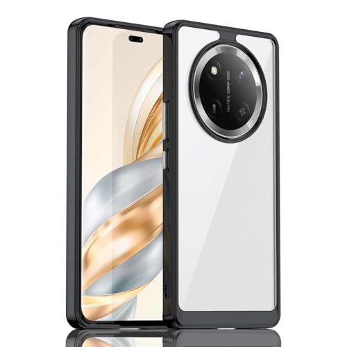 PEIYE Hülle für Honor Magic 7 Lite 5G / Honor X9c, Transparente Schutzhülle mit Weichem TPU Silikon Rahmen und Harter Klaren Rückseite, Stoßfeste Handyhülle, Bumper Case, Cover, Schwarzer Rand von PEIYE