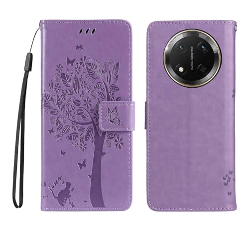 PEIYE Hülle für Honor Magic 7 Lite 5G / Honor X9c - Handyhülle mit Flip Leder, Stoßfeste Silikon Bumper, Schutzhülle mit Kartenfach & Wallet, Ständer & Magnetverschluss - Cover Case -Lila von PEIYE