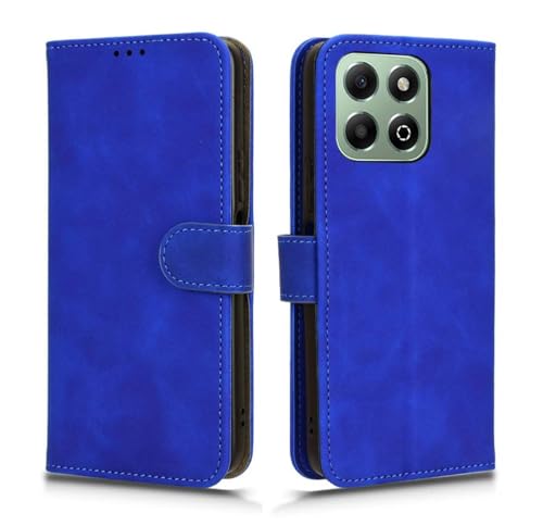 PEIYE Hülle für Honor X6b, Klappbar Lederhülle Flip Cover Case, Wallet Schutzhülle Handyhülle mit Kartenfach und Geldfach, Magnetverschluss, Standfunktion, TPU-Innenteil, (Blau) von PEIYE