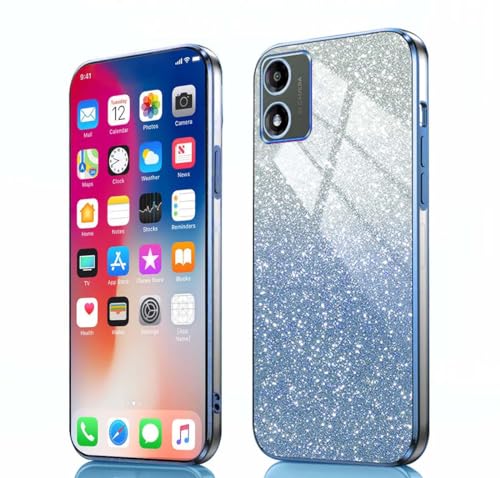 PEIYE Hülle für Motorola Moto E13 - Stoßfeste Silikon Handyhülle, Glitzernde Schutzhülle mit Elektroplattierten Rändern und Integrierter Glitzerkarte mit Glitzer, Cover Case, Verlauf Blau PEIYE Hülle für Motorola Moto E13 - Stoßfeste Silikon Handyhülle, Glitzernde Schutzhülle mit Elektroplattierten Rändern und Integrierter Glitzerkarte mit Glitzer, Cover Case, Verlauf Blau von PEIYE