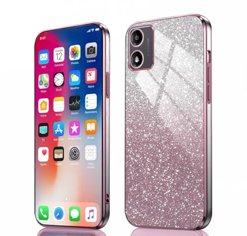 PEIYE Hülle für Motorola Moto E13 - Stoßfeste Silikon Handyhülle, Glitzernde Schutzhülle mit Elektroplattierten Rändern und Integrierter Glitzerkarte mit Glitzer, Cover Case, Verlauf Rosa PEIYE Hülle für Motorola Moto E13 - Stoßfeste Silikon Handyhülle, Glitzernde Schutzhülle mit Elektroplattierten Rändern und Integrierter Glitzerkarte mit Glitzer, Cover Case, Verlauf Rosa von PEIYE