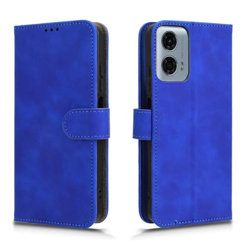 PEIYE Hülle für Motorola Moto G34 5G, Klappbar Lederhülle Flip Cover Case, Wallet Schutzhülle Handyhülle mit Kartenfach und Geldfach, Magnetverschluss, Standfunktion, TPU-Innenteil, (Blau) von PEIYE