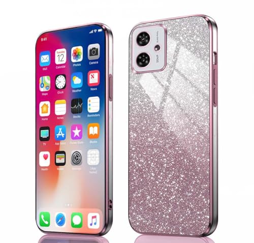 PEIYE Hülle für Motorola Moto G54 - Stoßfeste Silikon Handyhülle, Glitzernde Schutzhülle mit Elektroplattierten Rändern und Integrierter Glitzerkarte mit Glitzer, Cover Case, Verlauf Rosa PEIYE Hülle für Motorola Moto G54 - Stoßfeste Silikon Handyhülle, Glitzernde Schutzhülle mit Elektroplattierten Rändern und Integrierter Glitzerkarte mit Glitzer, Cover Case, Verlauf Rosa von PEIYE