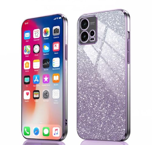 PEIYE Hülle für Motorola Moto G72 - Stoßfeste Silikon Handyhülle, Glitzernde Schutzhülle mit Elektroplattierten Rändern und Integrierter Glitzerkarte mit Glitzer, Cover Case, Verlauf Lila PEIYE Hülle für Motorola Moto G72 - Stoßfeste Silikon Handyhülle, Glitzernde Schutzhülle mit Elektroplattierten Rändern und Integrierter Glitzerkarte mit Glitzer, Cover Case, Verlauf Lila von PEIYE