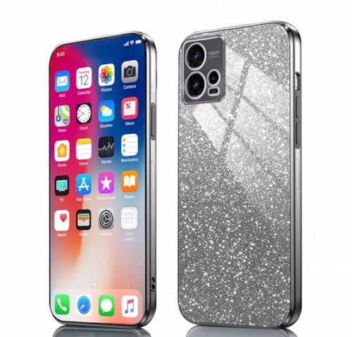 PEIYE Hülle für Motorola Moto G72 - Stoßfeste Silikon Handyhülle, Glitzernde Schutzhülle mit Elektroplattierten Rändern und Integrierter Glitzerkarte mit Glitzer, Cover Case, Verlauf Schwarz PEIYE Hülle für Motorola Moto G72 - Stoßfeste Silikon Handyhülle, Glitzernde Schutzhülle mit Elektroplattierten Rändern und Integrierter Glitzerkarte mit Glitzer, Cover Case, Verlauf Schwarz von PEIYE