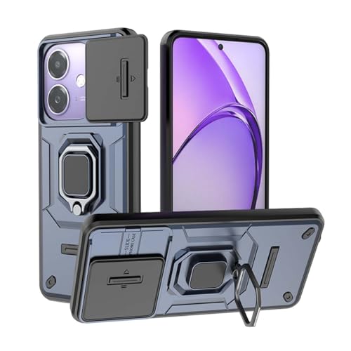 PEIYE Hülle für Oppo A40 4G / A40m / Oppo A60 5G, Stoßfeste Armor Handyhülle mit Silikon & Hard PC, Schutzhülle Cover Case Bumper, 360° Ringständer & Objektiv-Schutzschieber (Blau) von PEIYE