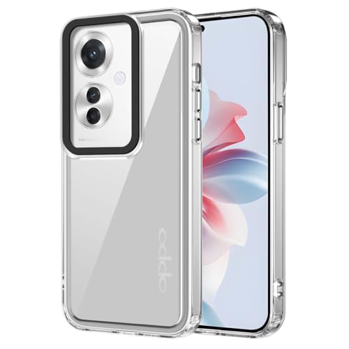 PEIYE Hülle für Oppo Reno 11F 5G, Transparente Handyhülle mit Weichem TPU Silikon Rahmen und Harter Klaren Rückseite, Stoßfeste Schutzhülle, Bumper Case Cover -Transparent von PEIYE