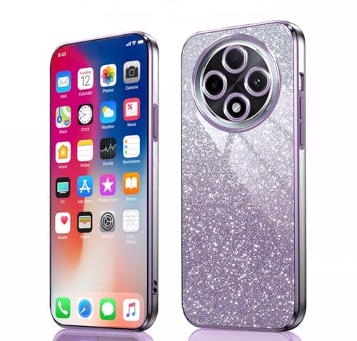 PEIYE Hülle für Oppo Reno 12F 5G / Reno 12 FS - Stoßfeste Silikon Handyhülle, Glitzernde Schutzhülle mit Elektroplattierten Rändern und Integrierter Glitzerkarte mit Glitzer, Cover Case, Verlauf Lila PEIYE Hülle für Oppo Reno 12F 5G / Reno 12 FS - Stoßfeste Silikon Handyhülle, Glitzernde Schutzhülle mit Elektroplattierten Rändern und Integrierter Glitzerkarte mit Glitzer, Cover Case, Verlauf Lila von PEIYE
