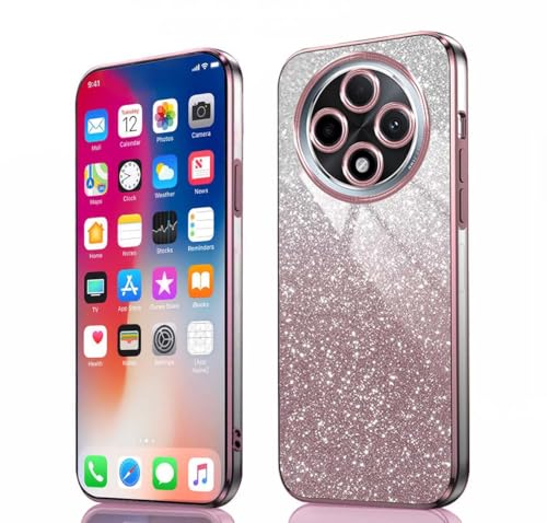 PEIYE Hülle für Oppo Reno 12F 5G / Reno 12 FS - Stoßfeste Silikon Handyhülle, Glitzernde Schutzhülle mit Elektroplattierten Rändern und Integrierter Glitzerkarte mit Glitzer, Cover Case, Verlauf Rosa PEIYE Hülle für Oppo Reno 12F 5G / Reno 12 FS - Stoßfeste Silikon Handyhülle, Glitzernde Schutzhülle mit Elektroplattierten Rändern und Integrierter Glitzerkarte mit Glitzer, Cover Case, Verlauf Rosa von PEIYE