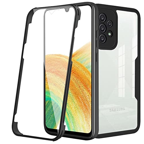 PEIYE Hülle für Samsung Galaxy A33 5G, 360 Grad Rundumschutz Stoßfeste Handyhülle mit Integriertem Displayschutz, Transparent Soft TPU Bumper Schutzhülle -Schwarz PEIYE Hülle für Samsung Galaxy A33 5G, 360 Grad Rundumschutz Stoßfeste Handyhülle mit Integriertem Displayschutz, Transparent Soft TPU Bumper Schutzhülle -Schwarz von PEIYE