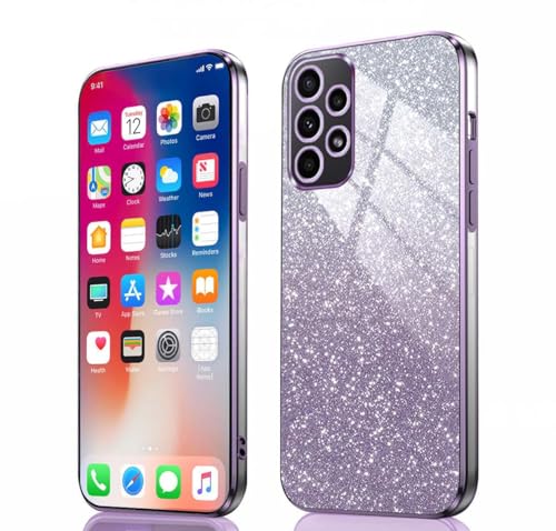 PEIYE Hülle für Samsung Galaxy A33 5G - Stoßfeste Silikon Handyhülle, Glitzernde Schutzhülle mit Elektroplattierten Rändern und Integrierter Glitzerkarte mit Glitzer, Cover Case, Verlauf Lila PEIYE Hülle für Samsung Galaxy A33 5G - Stoßfeste Silikon Handyhülle, Glitzernde Schutzhülle mit Elektroplattierten Rändern und Integrierter Glitzerkarte mit Glitzer, Cover Case, Verlauf Lila von PEIYE