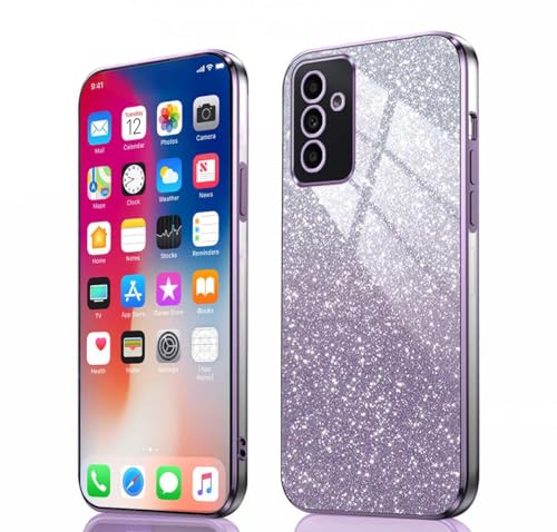 PEIYE Hülle für Samsung Galaxy A34 5G - Stoßfeste Silikon Handyhülle, Glitzernde Schutzhülle mit Elektroplattierten Rändern und Integrierter Glitzerkarte mit Glitzer, Cover Case, Verlauf Lila PEIYE Hülle für Samsung Galaxy A34 5G - Stoßfeste Silikon Handyhülle, Glitzernde Schutzhülle mit Elektroplattierten Rändern und Integrierter Glitzerkarte mit Glitzer, Cover Case, Verlauf Lila von PEIYE