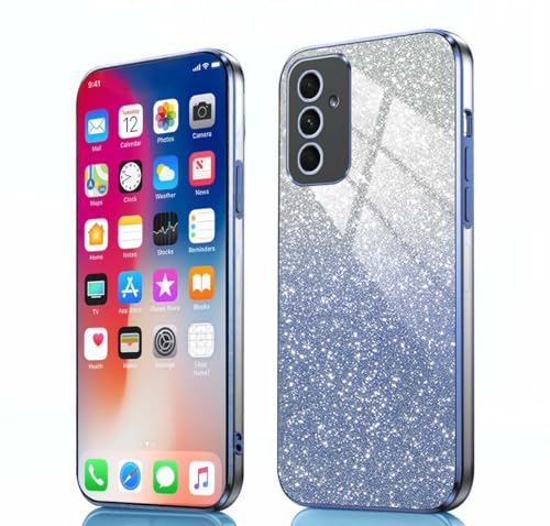 PEIYE Hülle für Samsung Galaxy A54 5G - Stoßfeste Silikon Handyhülle, Glitzernde Schutzhülle mit Elektroplattierten Rändern und Integrierter Glitzerkarte mit Glitzer, Cover Case, Verlauf Blau PEIYE Hülle für Samsung Galaxy A54 5G - Stoßfeste Silikon Handyhülle, Glitzernde Schutzhülle mit Elektroplattierten Rändern und Integrierter Glitzerkarte mit Glitzer, Cover Case, Verlauf Blau von PEIYE
