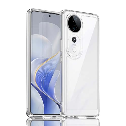 PEIYE Hülle für Vivo V40 5G, Transparente Schutzhülle mit Weichem TPU Silikon Rahmen und Harter Klaren Rückseite, Stoßfeste Handyhülle, Bumper Case, Cover, Transparent PEIYE Hülle für Vivo V40 5G, Transparente Schutzhülle mit Weichem TPU Silikon Rahmen und Harter Klaren Rückseite, Stoßfeste Handyhülle, Bumper Case, Cover, Transparent von PEIYE