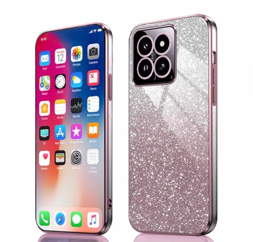 PEIYE Hülle für Xiaomi 14 - Stoßfeste Silikon Handyhülle, Glitzernde Schutzhülle mit Elektroplattierten Rändern und Integrierter Glitzerkarte mit Glitzer, Cover Case, Verlauf Rosa PEIYE Hülle für Xiaomi 14 - Stoßfeste Silikon Handyhülle, Glitzernde Schutzhülle mit Elektroplattierten Rändern und Integrierter Glitzerkarte mit Glitzer, Cover Case, Verlauf Rosa von PEIYE