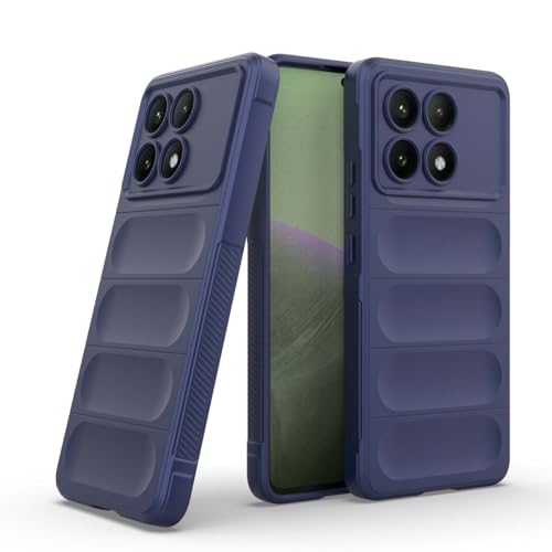 PEIYE Hülle für Xiaomi Poco X6 Pro, Stoßfeste Handyhülle aus Weichem Silikon-TPU, mit Bumper und Rutschfestem Seitengriff, Schutzhülle für Optimalen Schutz, Cover Case -Dunkelblau von PEIYE