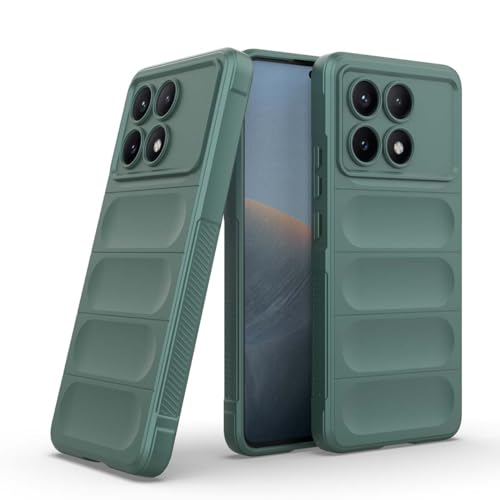 PEIYE Hülle für Xiaomi Poco X6 Pro, Stoßfeste Handyhülle aus Weichem Silikon-TPU, mit Bumper und Rutschfestem Seitengriff, Schutzhülle für Optimalen Schutz, Cover Case -Grün von PEIYE