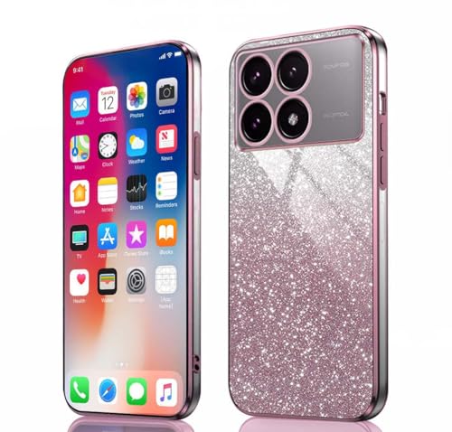PEIYE Hülle für Xiaomi Poco X6 Pro - Stoßfeste Silikon Handyhülle, Glitzernde Schutzhülle mit Elektroplattierten Rändern und Integrierter Glitzerkarte mit Glitzer, Cover Case, Verlauf Rosa PEIYE Hülle für Xiaomi Poco X6 Pro - Stoßfeste Silikon Handyhülle, Glitzernde Schutzhülle mit Elektroplattierten Rändern und Integrierter Glitzerkarte mit Glitzer, Cover Case, Verlauf Rosa von PEIYE