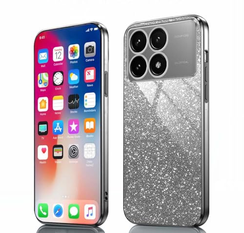 PEIYE Hülle für Xiaomi Poco X6 Pro - Stoßfeste Silikon Handyhülle, Glitzernde Schutzhülle mit Elektroplattierten Rändern und Integrierter Glitzerkarte mit Glitzer, Cover Case, Verlauf Schwarz PEIYE Hülle für Xiaomi Poco X6 Pro - Stoßfeste Silikon Handyhülle, Glitzernde Schutzhülle mit Elektroplattierten Rändern und Integrierter Glitzerkarte mit Glitzer, Cover Case, Verlauf Schwarz von PEIYE