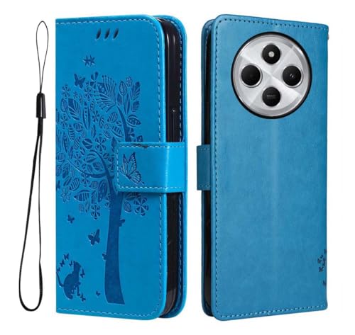 PEIYE Hülle für Xiaomi Redmi 14C 4G - Handyhülle mit Flip Leder, Stoßfeste Silikon Bumper, Schutzhülle mit Kartenfach & Wallet, Ständer & Magnetverschluss - Cover Case -Blau von PEIYE