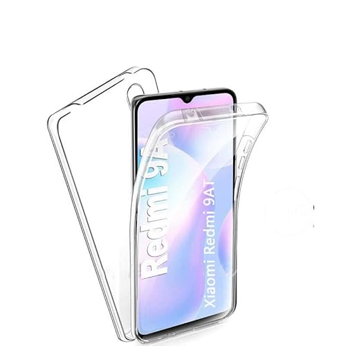 PEIYE Hülle für Xiaomi Redmi 9AT / Redmi 9A, 360 Grad Rundumschutz Stoßfeste Handyhülle mit Integriertem Displayschutz, Transparent Soft TPU Bumper Schutzhülle -Transparent von PEIYE