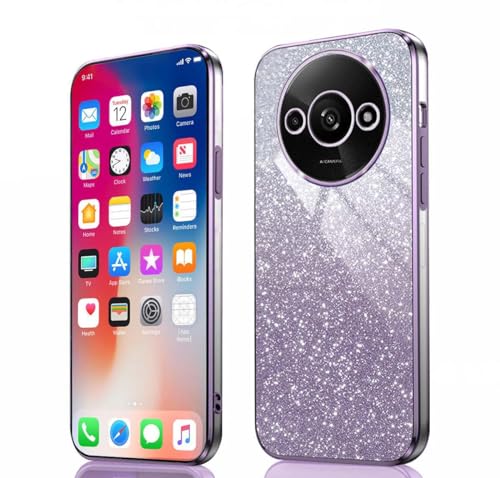 PEIYE Hülle für Xiaomi Redmi A3 / Poco C61 - Stoßfeste Silikon Handyhülle, Glitzernde Schutzhülle mit Elektroplattierten Rändern und Integrierter Glitzerkarte mit Glitzer, Cover Case, Verlauf Lila PEIYE Hülle für Xiaomi Redmi A3 / Poco C61 - Stoßfeste Silikon Handyhülle, Glitzernde Schutzhülle mit Elektroplattierten Rändern und Integrierter Glitzerkarte mit Glitzer, Cover Case, Verlauf Lila von PEIYE