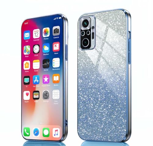 PEIYE Hülle für Xiaomi Redmi Note 10 Pro 4G - Stoßfeste Silikon Handyhülle, Glitzernde Schutzhülle mit Elektroplattierten Rändern und Integrierter Glitzerkarte mit Glitzer, Cover Case, Verlauf Blau PEIYE Hülle für Xiaomi Redmi Note 10 Pro 4G - Stoßfeste Silikon Handyhülle, Glitzernde Schutzhülle mit Elektroplattierten Rändern und Integrierter Glitzerkarte mit Glitzer, Cover Case, Verlauf Blau von PEIYE