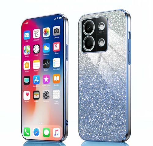 PEIYE Hülle für Xiaomi Redmi Note 13 5G - Stoßfeste Silikon Handyhülle, Glitzernde Schutzhülle mit Elektroplattierten Rändern und Integrierter Glitzerkarte mit Glitzer, Cover Case, Verlauf Blau PEIYE Hülle für Xiaomi Redmi Note 13 5G - Stoßfeste Silikon Handyhülle, Glitzernde Schutzhülle mit Elektroplattierten Rändern und Integrierter Glitzerkarte mit Glitzer, Cover Case, Verlauf Blau von PEIYE