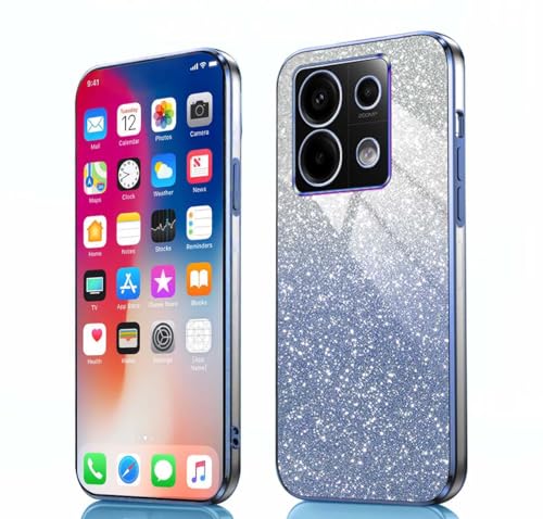 PEIYE Hülle für Xiaomi Redmi Note 13 Pro 5G / Poco X6 5G - Stoßfeste Silikon Handyhülle, Schutzhülle mit Elektroplattierten Rändern & Integrierter Glitzerkarte mit Glitzer, Cover Case, Verlauf Blau PEIYE Hülle für Xiaomi Redmi Note 13 Pro 5G / Poco X6 5G - Stoßfeste Silikon Handyhülle, Schutzhülle mit Elektroplattierten Rändern & Integrierter Glitzerkarte mit Glitzer, Cover Case, Verlauf Blau von PEIYE