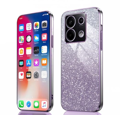 PEIYE Hülle für Xiaomi Redmi Note 13 Pro 5G / Poco X6 5G - Stoßfeste Silikon Handyhülle, Schutzhülle mit Elektroplattierten Rändern & Integrierter Glitzerkarte mit Glitzer, Cover Case, Verlauf Lila PEIYE Hülle für Xiaomi Redmi Note 13 Pro 5G / Poco X6 5G - Stoßfeste Silikon Handyhülle, Schutzhülle mit Elektroplattierten Rändern & Integrierter Glitzerkarte mit Glitzer, Cover Case, Verlauf Lila von PEIYE