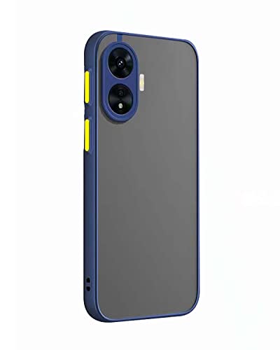 PEIYE Soft TPU Hülle für Realme C55 / Realme Narzo N55 - Stoßfest, Handyhülle (Schutzhülle Case Cover) mit Kontrastierenden Farbtasten - Transparente Matte Rückseite - Blau von PEIYE