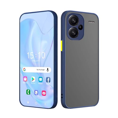 PEIYE Soft TPU Hülle für Xiaomi Redmi Note 13 Pro Plus 5G (Pro+) - Stoßfest, Handyhülle (Schutzhülle Case Cover) mit Kontrastierenden Farbtasten - Transparente Matte Rückseite - Blau von PEIYE
