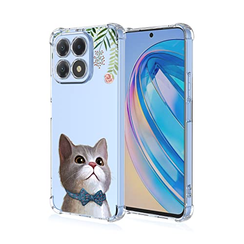 PEIYE Transparent Hülle für Honor X8a, Handyhülle Durchsichtig Weich TPU Silikon Schutzhülle Mit Geprägtes das Muster -A023 von PEIYE