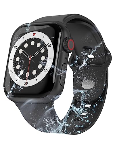 PEIYUI 100 m wasserdichtes Gehäuse für Apple Watch Serie SE 8/7, 41 mm, 100% hochwertiges weiches Silikon-Uhrenarmband, stoßfest, robuste Schutzhülle für Apple Watch (DIY-Montagemodelle) von PEIYUI