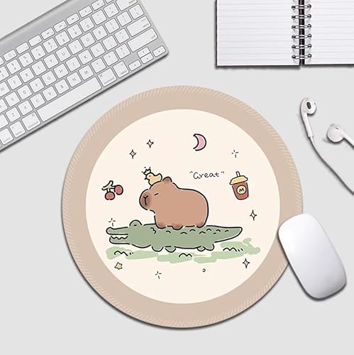 PEKNUX Kreatives Capybara Rundes Mauspad, Kleines Büro-Computer-Schreibtischpad PEKNUX Kreatives Capybara Rundes Mauspad, Kleines Büro-Computer-Schreibtischpad von PEKNUX