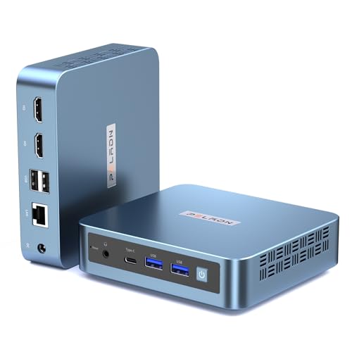Mini PC,Intel 12. Generation Alder Lake-N100 (bis zu 3,4 GHz),8 GB DDR4 RAM,256GB M.2 PCIe SSD, Desktop-Computer mit Unterstützung für USB3.2, WiFi 5, BT4.2 und Win 11 Pro von PELADN