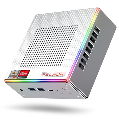 PELADN HA-4 Mini-PC, AMD Ryzen 7 7735HS (8C/16T, bis zu 4,75 GHz), Win11 Pro, 16 GB DDR5 RAM, 512 GB SSD, 4K HD, BT5.2, Dual HDMI, WiFi6 2,4G/5G, Büro, Geschäft, Kleiner Desktop-PC. von PELADN