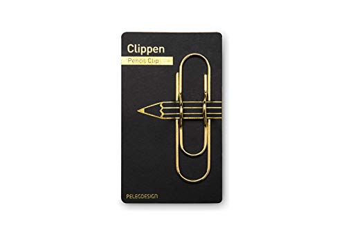 PELEG DESIGN - Clippen Stifte-Clip für Notizbücher | Bleistift-Halterung | Büroklammer Optik | Notebook Stifthalter aus Metall | Gold Pen Clip | Stifthalterung | Geschenk an Weihnachten, Geburtstag von PELEG DESIGN