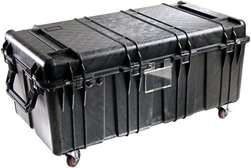 PELI 0550 Extra Langer Peli Case Transportkoffer, IP57 Wasserdicht und Staubgeschützt, 332L Volumen, Kein Schaum, Schwarz 0550-001-110E von PELI