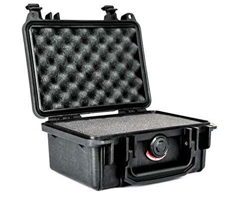 PELI 1120 Wasserdichtes Case für Optische und Elektronische Instrumente , IP67 Wasser- und Staubdicht, 2L Volumen, mit Schaumstoffeinlage (Anpassbar), Schwarz von PELI