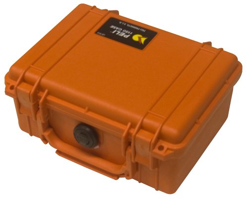 PELI 1150 Stoßfester Schutzkoffer für Foto- und Videoausrüstung, IP67 Wasserdicht, 3L Volumen, Mit Schaumstoffeinlage (Anpassbar), Orange von PELI
