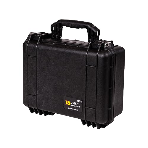 PELI 1450 Outdoor Schutzkoffer für Video- und Kameraequipment, IP67 Wasserdicht, 15L Volumen, Mit Schaumeinlage (anpassbar), Schwarz von PELI