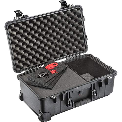 PELI 1510 Professioneller Trolley, Schutzkoffer, IP67 Wasser- und Staubdicht, 27L Volumen, inklusive Schaumstoff und TrekPak Einteilungssystem, Farbe: Schwarz PELI 1510 Professioneller Trolley, Schutzkoffer, IP67 Wasser- und Staubdicht, 27L Volumen, inklusive Schaumstoff und TrekPak Einteilungssystem, Farbe: Schwarz von PELI